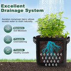 5 Pack 5 Gallon Grow Bags, Thickened Aeration Nonwoven Fabric Plant Pots with Handles, Heavy Duty 300G Garden Planting Bag for Tomato, Potato, Strawberry, Vegetable, Fruits and Flowers