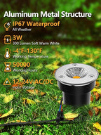 ZUCKEO Low Voltage Landscape Lights LED Well Lights 3W 12V-24V in Ground Light IP67 Waterproof Outdoor Low Voltage Landscape Lighting for Floor Driveway Deck Step Garden (8 Pack Warm White)