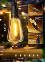 String Lights 75 FT Warm White ST38 LED Bulbs, Shatterproof