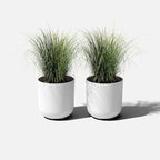 Veradek Mason Series Lima Planter - Round Planter for Indoor or Outdoor Porch/Garden | Made from Plastic-Stone Composite with Drainage Holes | Modern Décor for Succulents, Flowers, Small Plants