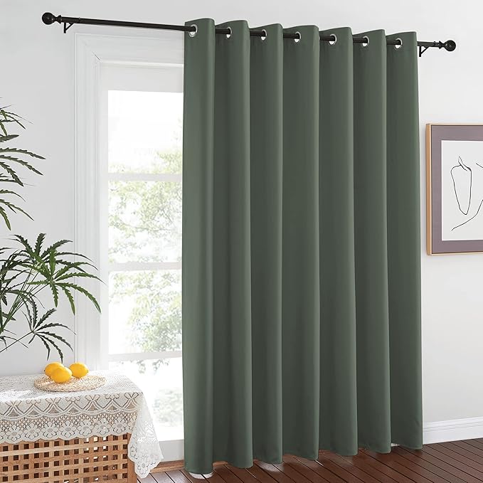 Blackout Sliding Door Curtains 84 inch Length – Dark Mallard, 1 Panel
