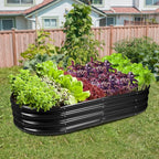 Raised Garden Bed Galvanized Planter Box Outdoor, Rot-Resistant Metal Garden Bed Planter for Vegetables Flower Herb (8ft, Black)