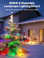 OurLeeme Lawn Flood Light Stake, 2-in-1 Waterproof Outdoor Remote controlle Landscape Lighting Spotlight Wall Light for Yard Garden Driveway Pathway Pool(2 Pack)