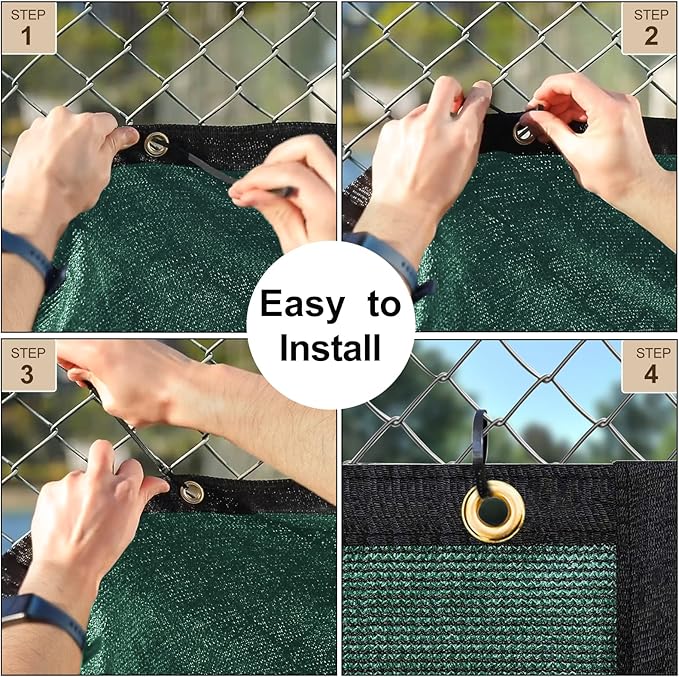 UPGRADE Privacy Fence Screen 3'x66' Dark Green Outdoor 90% Visibility Blockage 170 GSM Mesh Shade Cover Panels for Backyard,Balcony,Home Decoration with Zip Ties,Customized Avaliable