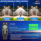 Deepn Solar Lights Outdoor, IP66 Waterproof Street Lights Outdoor, 6500K Dusk to Dawn Solar Security Flood Lights Motion Sensor with Remote Control for Yard, Entryway Garage, Porch 1 Pack
