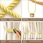Hion Magnetic Curtain Tiebacks Golden 6 Pack, Curtain Tiebacks Buckles Holdbacks Holders Hooks Clip for Home Bedroom Office Decorative Thick or Thin Curtain