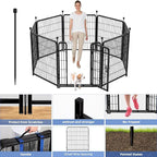 ADAVIN Tall Garden Fence with Gate, 48 in 8 Panels Heavy Duty Iron Metal Animal - Image 2