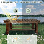 Outdoor Garden Bench, 2-Person Wood Patio Bench Weatherproof Outdoor Backless Bench, Anti-Corrosion and Anti-Rust Garden Benches for Garden Lawn Porch Park Backyard (Carbonized,35.5''/90cm)