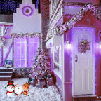 String Lights, 168 ft Purple LED Halloween Outdoor with Remote Control