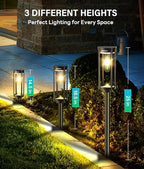 Solar Pathway Lights Outdoor 2 Pack, Bright Solar Path Lights Outside Waterproof, Walkway Light Solar Powered Landscape Light for Driveway Lawn Patio Sidewalk Yard