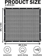 Grey Sun Shade Cloth,Pergola Shade Cover with Reinforced Grommets,90% Shade Fabric Fence Privacy Screen Balcony,Pergola Shade Cover Canopy Garden Carport Porch Deck Patio Shade Cover,6x8FT