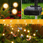 Solar Garden Lights Outdoor - 4 Pack Dragonfly Solar Swaying Light, Sway by Wind, Firefly Lights Outdoor Yard Patio Pathway Decoration, Big Bulb, High Flexibility Iron Wire & Realistic Dragonflies