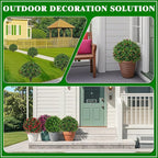 2 Pack Artificial Olive Topiary Tree, Artificial Shrub Bushes with Ground Spike, Fake Evergreen Tree for Porch, Artificial Plants for Outdoor Planters Indoor UV Resistant