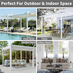 Easy-Going Linen Look Outdoor Curtains Waterproof Windproof Porch Curtains, Soft Thicken Outdoor Privacy Curtains for Patio, Gazebo, Grommet Top and Tab Bottom Drape, 1 Panel, 110x96 inch, Beige