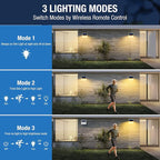 Peasur Solar Lights Outdoor Motion Sensor Waterproof, 4Pack 140LED White Solar Powered Fence Lights, 3 Modes Security Wall Lights for Garden Yard Outside Warm