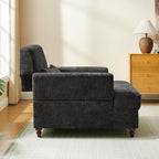 Chaise Lounge Chair Indoor with Adjustable Backrest, Upholstered Mid-Century Reading Chair, Oversized Accent Armchair for Living Room & Bedroom, Comfy Single Sofa Chair, Modern Living Room Chair
