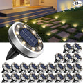 btfarm 24 Pack Solar Lights Outdoor, 8 LED Solar Ground Lights IP65 Waterproof Flat Solar Disc Light, Pathway Lights for Garden Lawn Patio Yard Path Landscape, Warm White