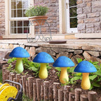 Solar Mushroom Lights Garden Decor 8 Blue Crack Mushrooms Outdoor Decor Stake Lights, Waterproof Solar Pathway Light Gardening Gifts for Landscape Easter Gnomes Yard Halloween Christmas Decorations
