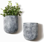 LA JOLIE MUSE Wall Hanging Planters for Indoor Plants，Hanging Flower Pots for Air Plants Succulent, Set of 2, 5.7L*4.1W*7H, Rock Gray