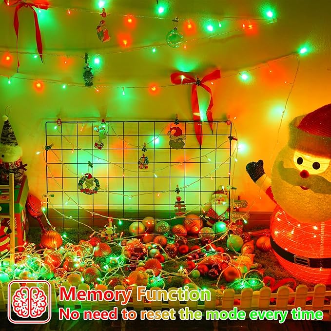 String Lights, 500 LEDs in Red and Green, 165 ft Waterproof Outdoor