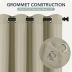 Outdoor Curtains for Patio Waterproof 6 Panels - Windproof, Privacy, Weatherproof Outside Drapes for Gazebo Pergola Porch, Grommet Top and Tab Bottom, 54x108 Inch, Taupe