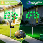 HELESIN St Patricks Day Decorations, 4 Pack St Patricks Day Outdoor Solar Lights with 2 Modes, Waterproof Shamrock Lucky Green Solar Stake Tree Lights for Yard Pathway Lawn Decorations