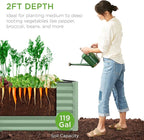 Best Choice Products 4x2x2ft Outdoor Metal Raised Garden Bed, Deep Root Box Planter for Vegetables, Flowers, Herbs, 119 Gallon Capacity, 100% Non Toxic Materials - Sage Green