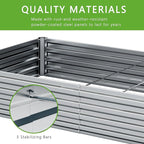 12x2x1FT Galvanized Raised Garden Bed Kit,Vegetable Boxes-Rectangle Metal Flower Box,Large Planter Raised Beds Outdoor Garden for Planting,Fruit,Herb-Silver