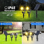 T-SUN Solar Spotlights Outdoor Waterproof, 2-in-1 Solar Landscape Spotlights LED Garden Spot Lights for Yard Tree Garden Pond Pool Area (Warm White)
