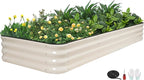 GoCampDriect 6IN1 Raised Garden Bed - 8x3x1ft Galvanized Raised Garden Boxes Outdoor Corrosion Resistant | Variable Shape 9x2x1ft Metal Raised Garden Beds for Planting Vegetable, Fruits,Flower