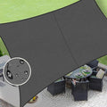 LOVE STORY Rectangle 8'x20' Waterproof Sun Shade Sail Canopy UV Block for Outdoor Patio Backyard Carport,Dark Grey(We Make Custom Size)