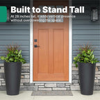 Step2 Tremont Tall Round Tapered Planter, 28" Tall 2-Pack, Indoor/Outdoor Plants, Efficient Drainage, Durable Resin, Onyx Black