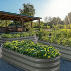Raised Garden Bed Kit, 5x2x1 ft Galvanized Planter Box Outdoor with Safety Edging, Large Metal Raised Beds for Gardening Vegetables Flower Fruits (Volcanic Ash)