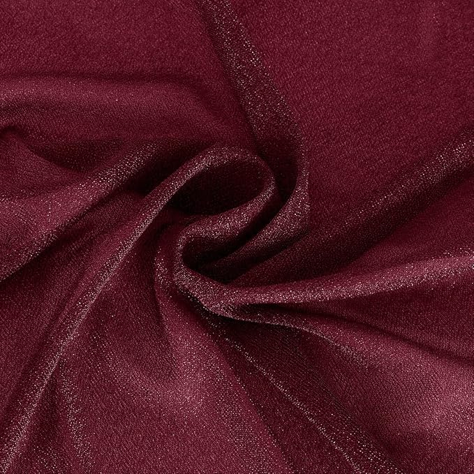 Outdoor Curtains: Burgundy Sheer Arch Draping Fabric, 2 Panels, 29 in x 20 ft