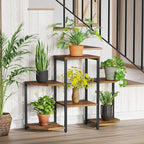 Plant Stand Indoor, Multiple Plant Shelf Corner Rack, 6 Potted Plant Stand, 6 Tiers Large Flower Holder, Planter Display Rack for Patio Balcony Living Room Bedroom Decor, Rustic Brown