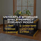 BLACK & YELLOW 5-Tier Heavy Duty Plastic Storage Shelving Unit, 5 Shelves Support up to 100lb/shelf, Organization and Storage, Weather-Resistant Design, Easy Assembly, American Made (72H x 24W x 20D)