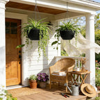 13 Inch 2 Pack Large Self Watering Hanging Planters for Indoor Outdoor Plants, Hanging Plant Pots with Removable 50 Oz Reservoir, Plastic Hanging Basket for Window Porch Garden Balcony, Black