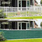 LOVE STORY 3'x10' Dark Green Balcony Screen Privacy Fence Cover UV Protection (HDPE) Weather-Resistant 3 FT Height Shield for Deck, Patio, Backyard, Outdoor Pool, Porch, Railing