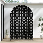 Casaphoria 72" H x 47" W Arched Metal Privacy Screen - Elegant Freestanding Outdoor Screen for Deck, Patio & Balcony - Versatile Decorative Privacy Panels for Home & Garden Use (Black-Square)