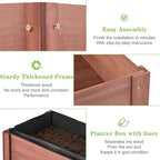 Raised Garden Bed with Legs, 31x16x31'', Outdoor Wood Elevated Planter Box, Thick Legs, w/Liner