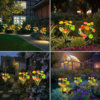 Solar Garden Lights Decorative,2 Pack 24LED Solar Powered Mushroom Lights Outdoor, Gifts for Women Birthday Mothers Day, Mushroom Flower Light Yard Decor Outside Waterproof for Lawn Porch Patio