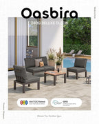 Aluminum Outdoor Patio Sofa Set, 2 Seats Modular Sectional Reclining Loveseat Sofa with Adjustable Backrest & Removable Cushions, All-Weather Conversation Sets for Garden & Yard, Graphite