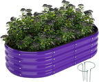 Raised Garden Bed, 4x2x1ft Raised Beds for Gardening Outdoor for Vegetables Flowers Ground Planter Box，Galvanized Raised Garden Beds