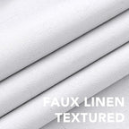 H.VERSAILTEX Primitive Linen Curtains 100% Blackout Curtain Drapes Burlap Curtains with White Thermal Insulated Liner, Grommet Top Drapes Living Room/Bedroom (2 Panels, 42 x 63 Inch, Bright White)