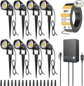 ZUCKEO All-in-One Landscape Lighting Kit, 5W LED Low Voltage Landscape Lights with Transformer and 80FT Wire, Waterproof Outdoor Spotlight with Connectors for Yard Garden House, 3000K 12-24V 8Pack