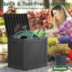 EasyUp 30 Gallon Resin Deck Box, Patio Outdoor Deck Box for Furniture, Garden Tools and Tools Storage, Waterproof Outside Storage Boxes(Black)