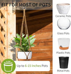 Macrame Plant Hanger - Fits 6 to 15 inches Pots for Indoor Outdoor, 43 Inch, Set of 2, Brown (POTS NOT Included)