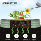 Galvanized Raised Garden Bed Outdoor, 6x3x1ft Oval Metal Raised Beds for Gardening, Rust-Resistant Garden Planter Box for Planting Vegetables, Flowers, Fruits in Backyard, Lawn(Avocado Green)