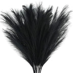 Artificial Pampas Grass Stems, 8 Pack 35 Inch Black Silk Plumes
