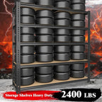Heavy Duty Garage Shelving,5-Tier Metal Storage Shelves,2400LBS Shelving Unit,Adjustable Shelving Rack, Standing Shelf Units for Garage Storage Warehouse,28''×12''×60'',2 Pack